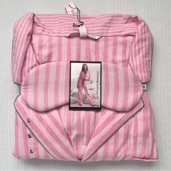 Victoria's Secret Other - Victoria's Secret Dreamer Flannel Pink Striped Pajama Set- Size L- Never Opened